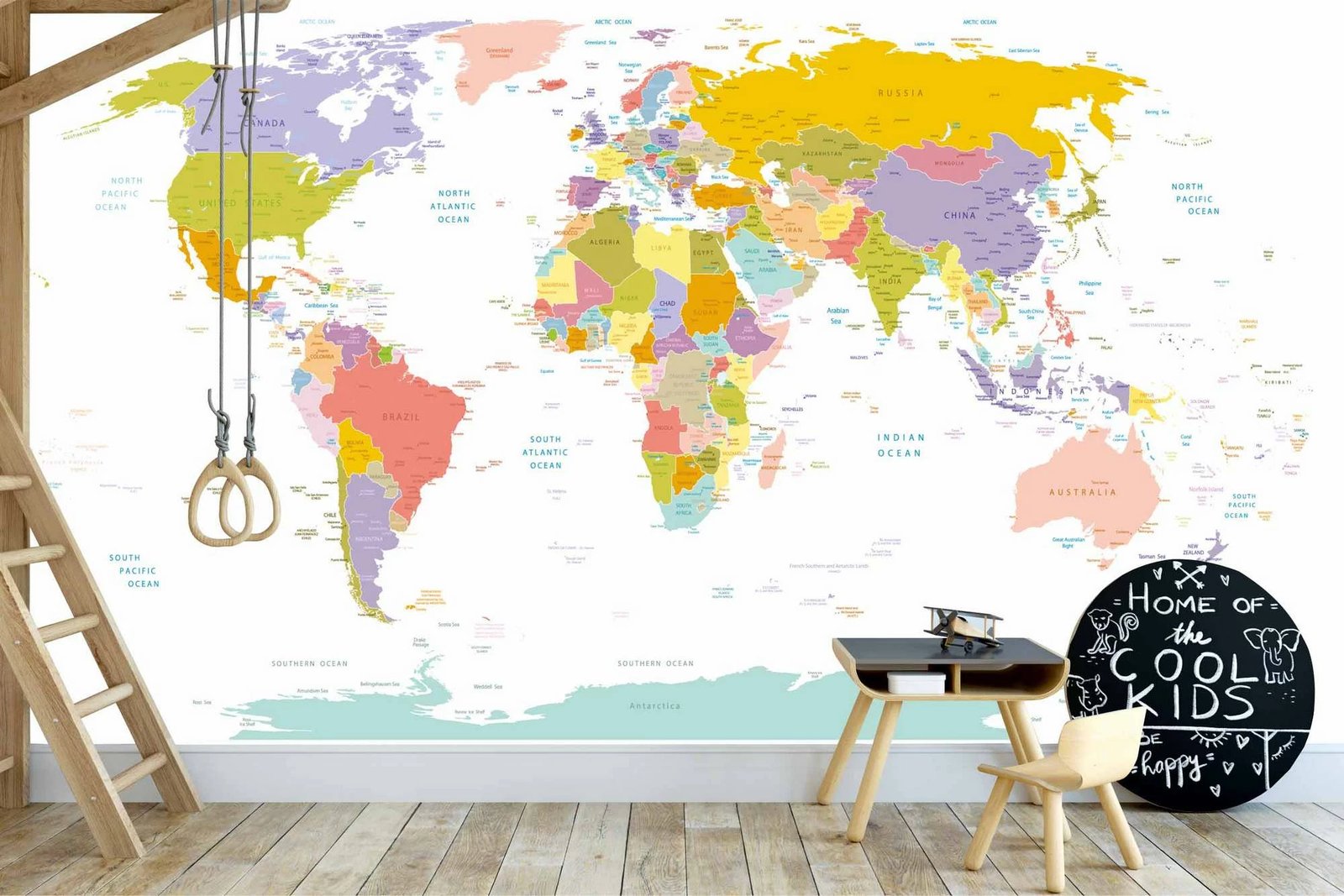 Murale muri Wallity, hartë bote, MDK-00133, 400x270cm