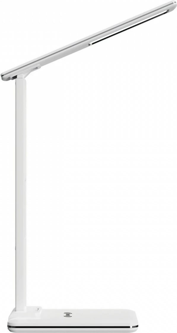 Llambë tavoline Media-Tech MT222 me karikues wireless, LED display, Bardhë