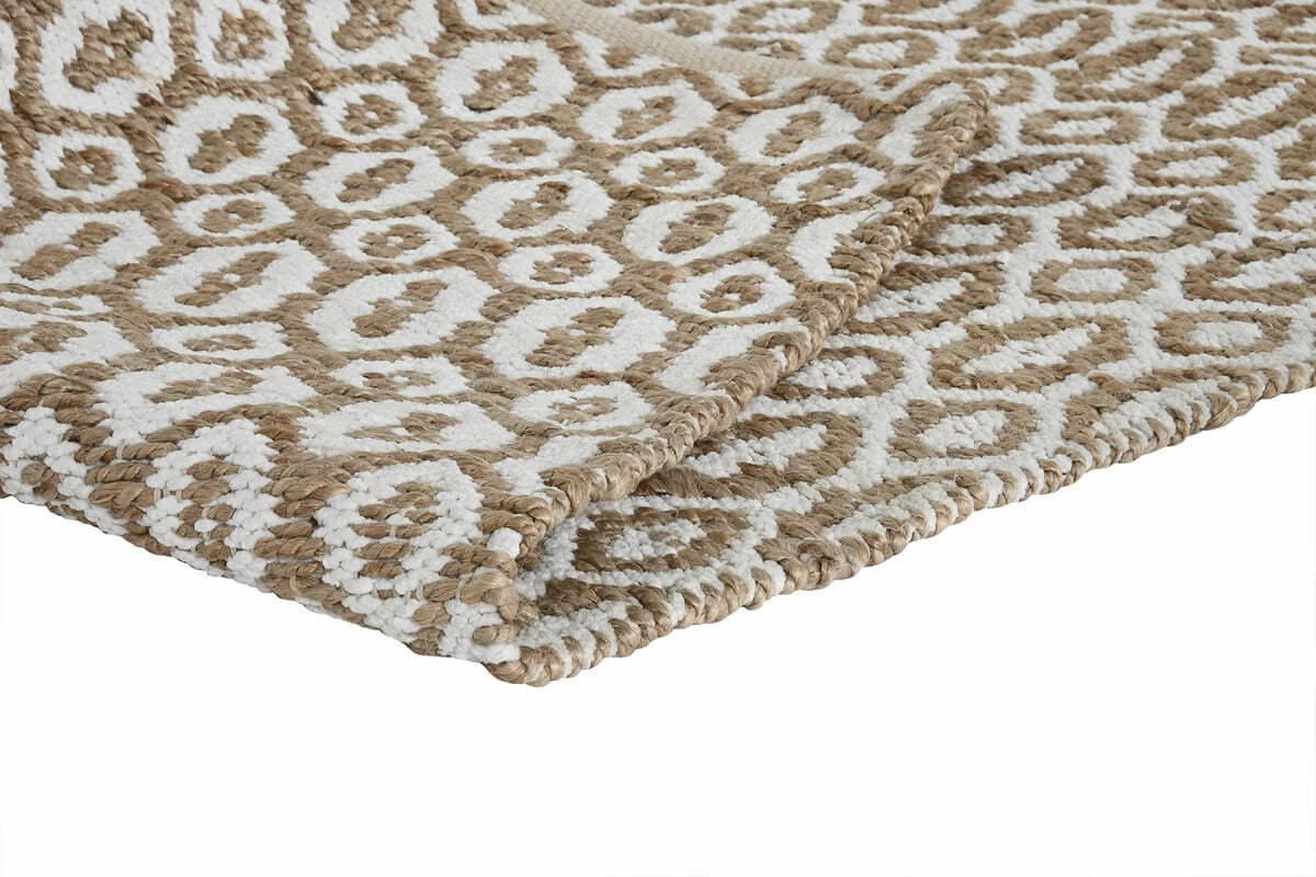 Tepih Home ESPRIT, boho, 75 x 175 cm, i bardhë/kafe