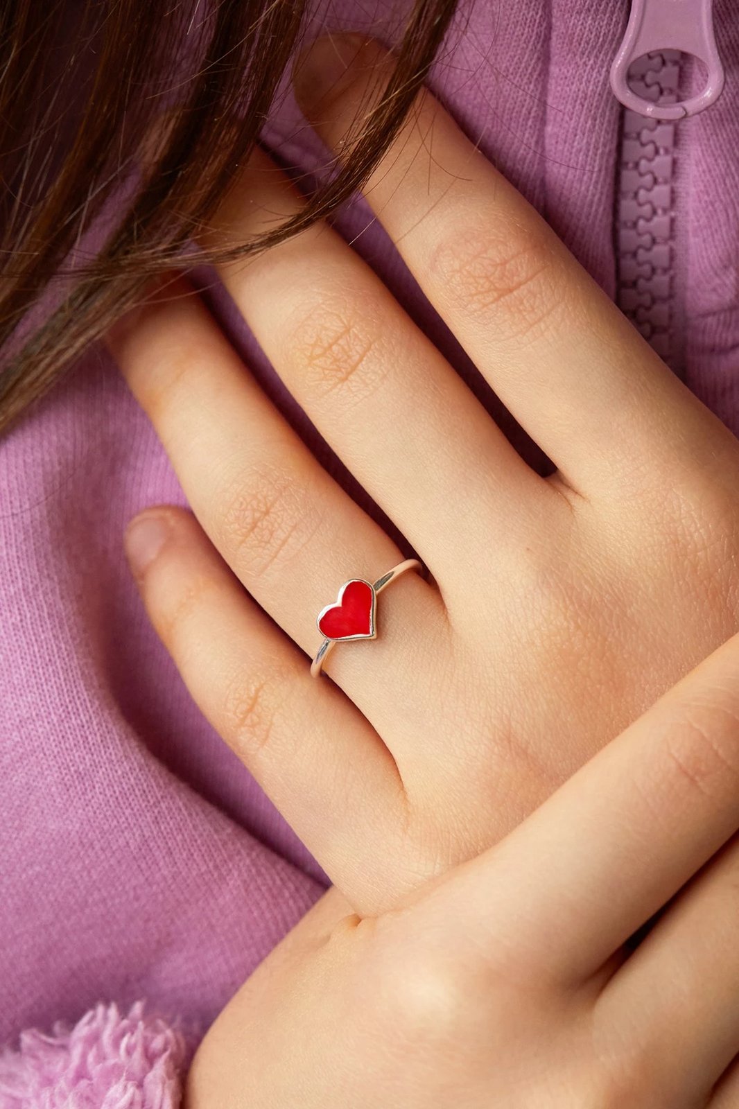 Unazë argjendi Elika Silver, ELKMD50526, ngjyrë e kuqe dhe argjendi