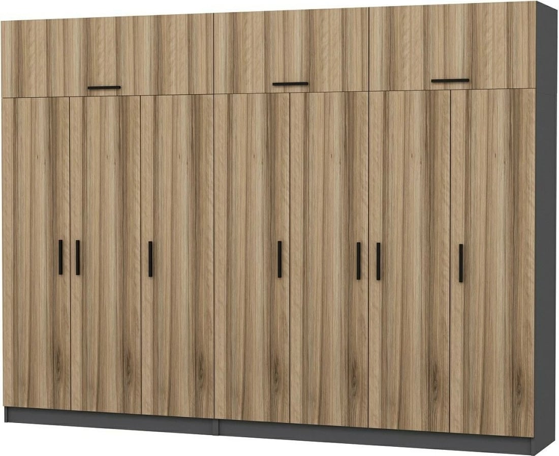 Dollap Skye Decor, ngjyrë arre dhe antracit, 315x235x52cm