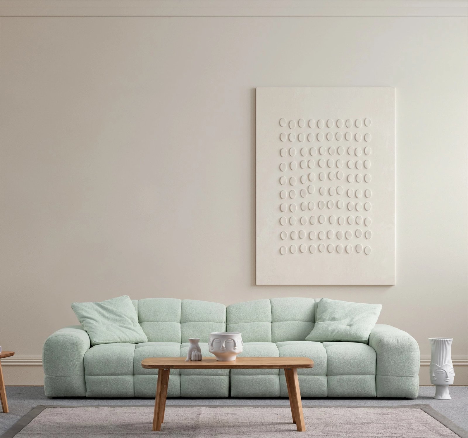Divan treshe Pescara Lounge, ngjyrë jeshile e çelët, Atelier del Sofa