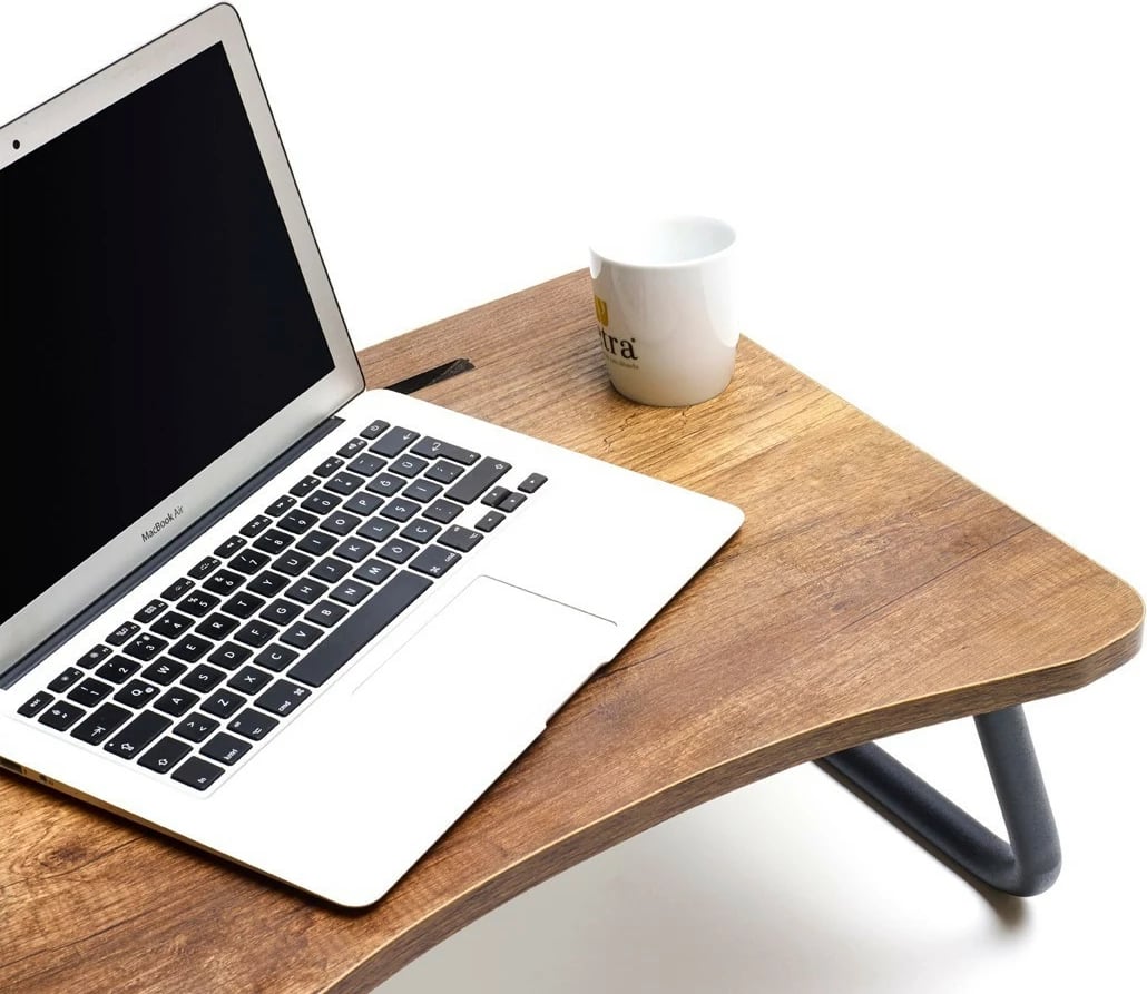Tavolinë qëndrimi për laptop, ngjyrë arre, këmbë metalike, Hanah Home