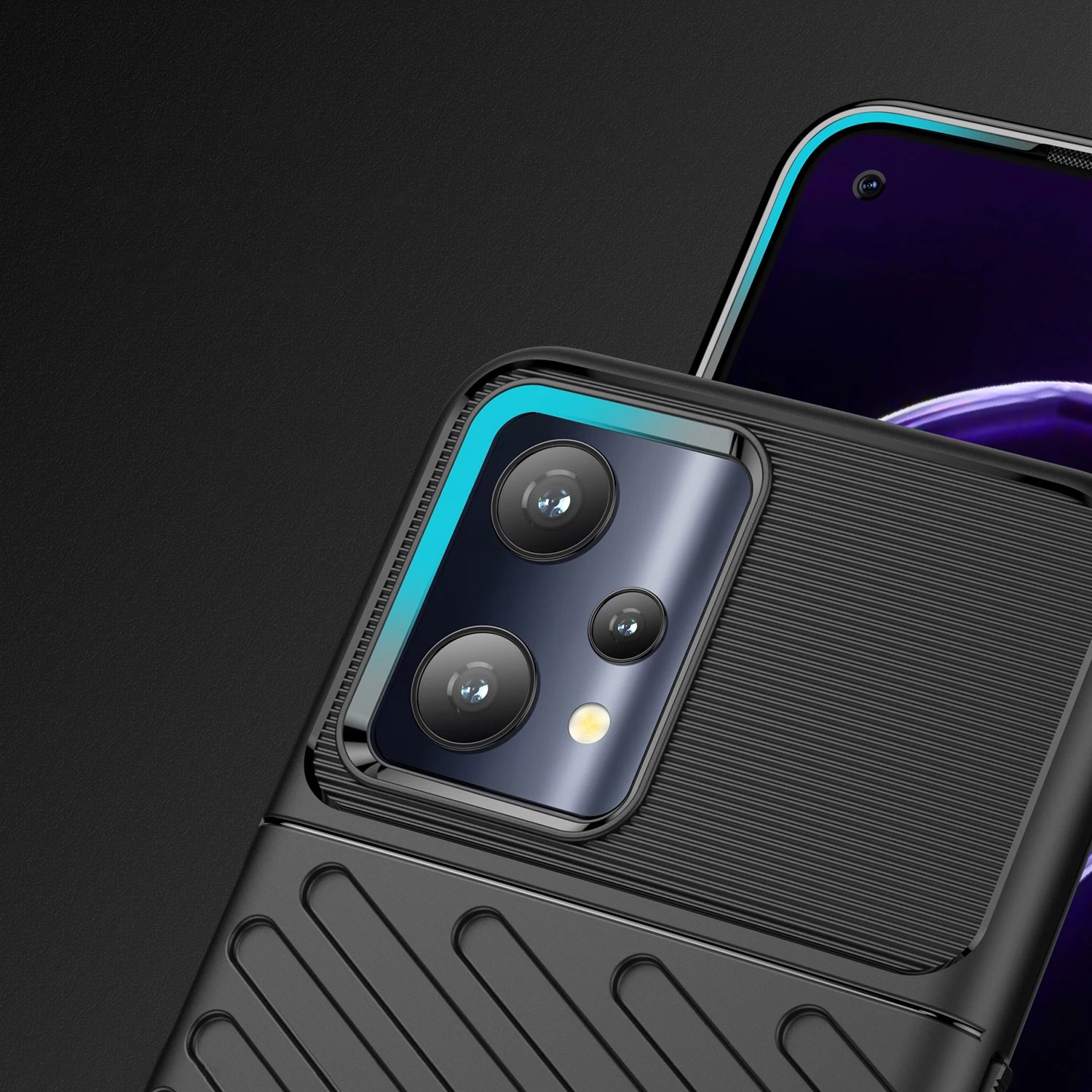 Mbështjellës Hurtel Thunder Case për Realme 9 Pro, i zi