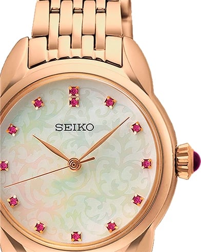 Orë dore SEIKO SUR564P1 për femra, ari rozë