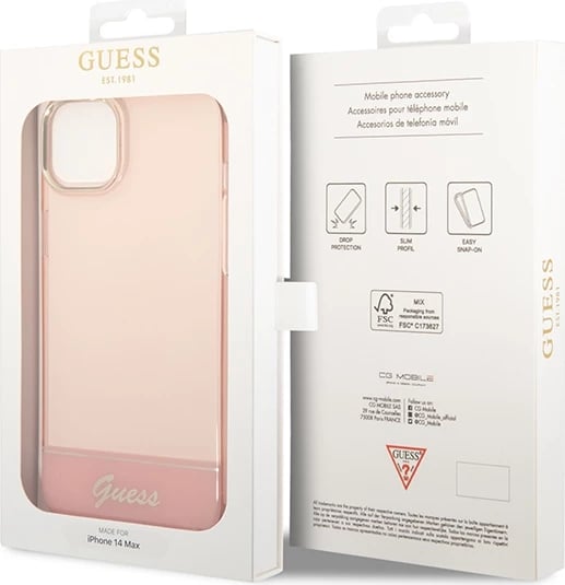 Mbështjellës Guess GUHCP14MHGCOP për iPhone 14 Plus 6.7", rozë, hardcase Mbështjellës Guess GUHCP14MHGCOP për iPhone 14 Plus 6.7", rozë, hardcase