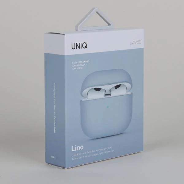 Mbështjellës UNIQ Lino për AirPods 3, silikon, blu