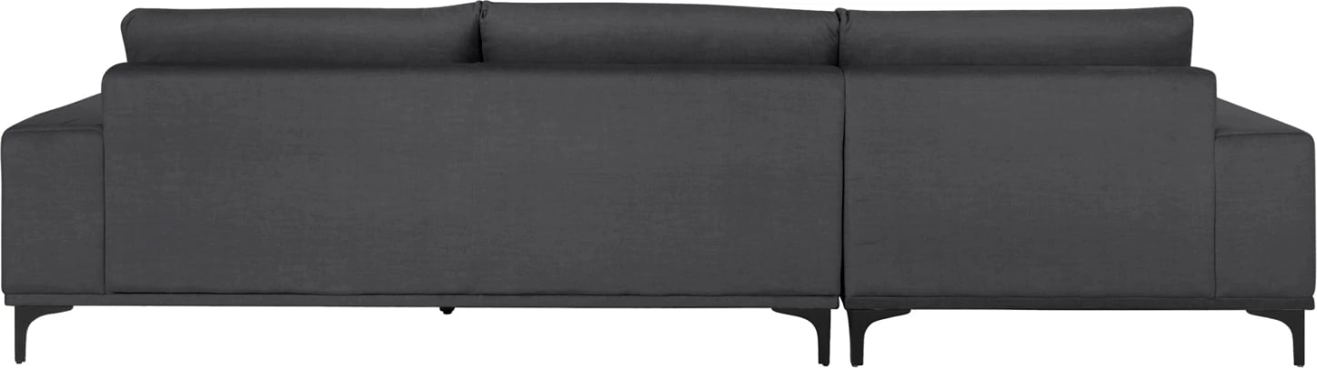 Divan qoshe (majtas) NOA FH3278.02L, pëlhurë antracit, 288x90-157x67-80H cm