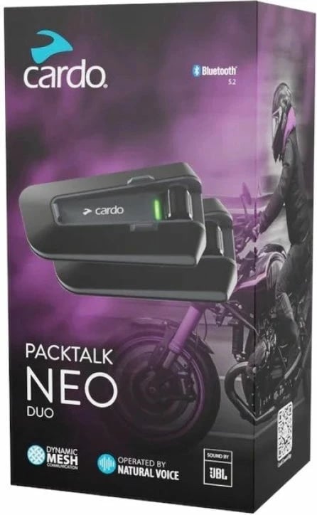 Interkom helmetash Cardo për dy persona, i zi