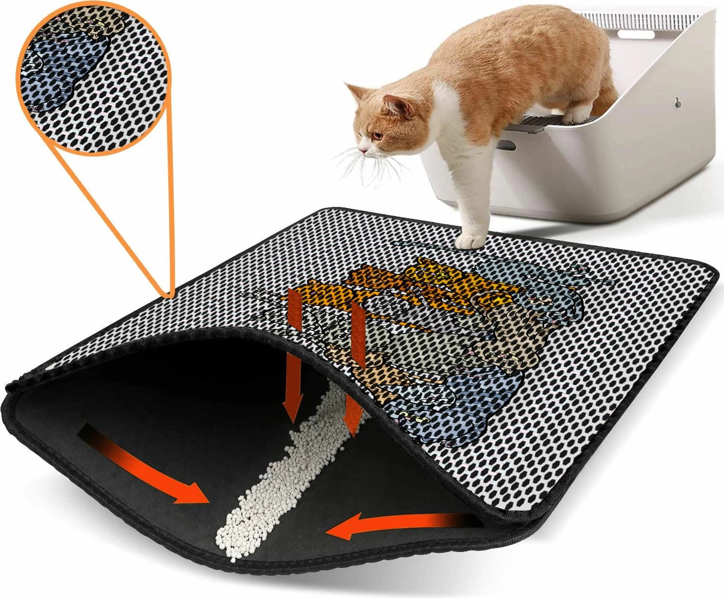 Tapet për rërë maceje, shumëngjyrësh, Paws & Whiskers, Nrszn0013