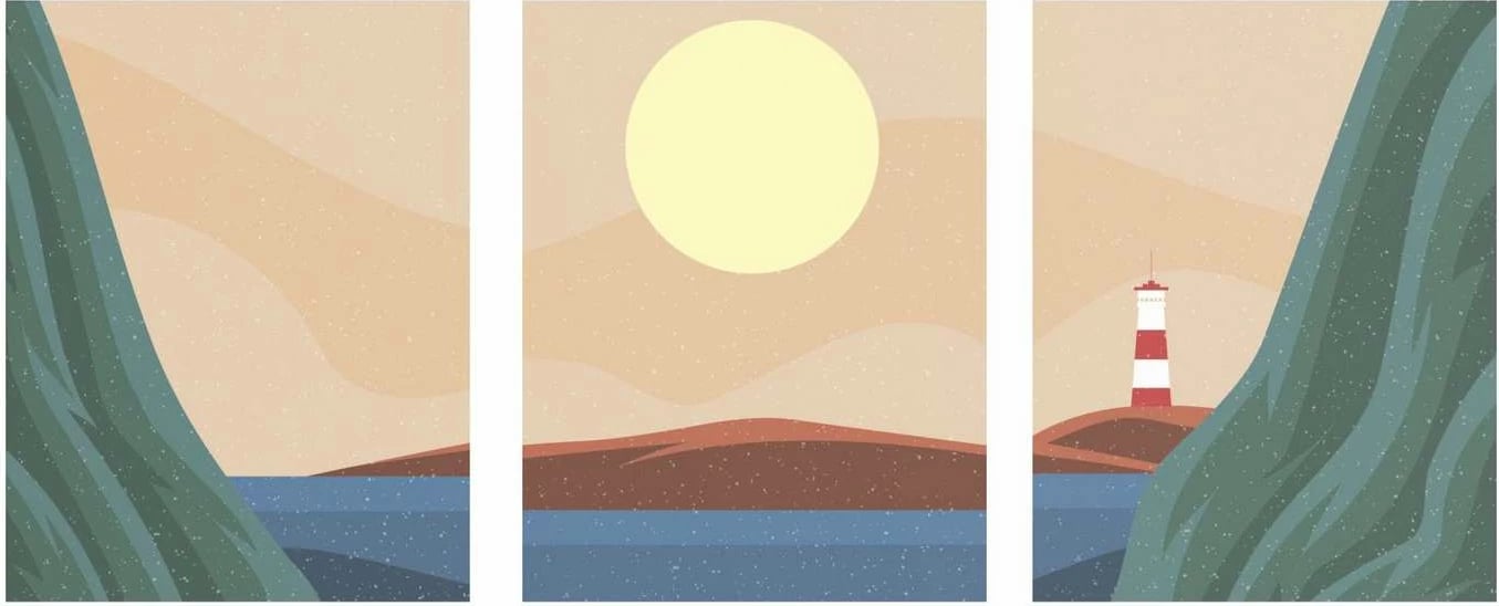 Pikturë dekorative me kornizë MDF (3 pjesë), Wallity, Mp3-00103, 30x40cm