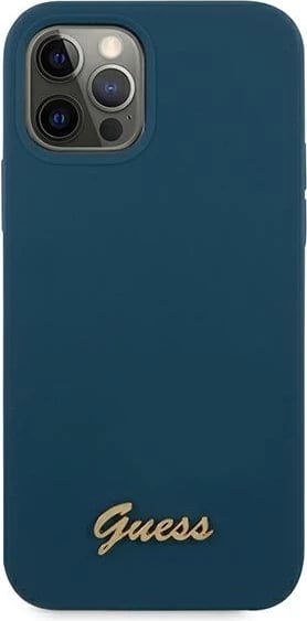 Mbështjellës Guess GUHCP12LLSLMGBL për iPhone 12 Pro Max 6.7", silikon, kaltër Mbështjellës Guess GUHCP12LLSLMGBL për iPhone 12 Pro Max 6.7", silikon, kaltër