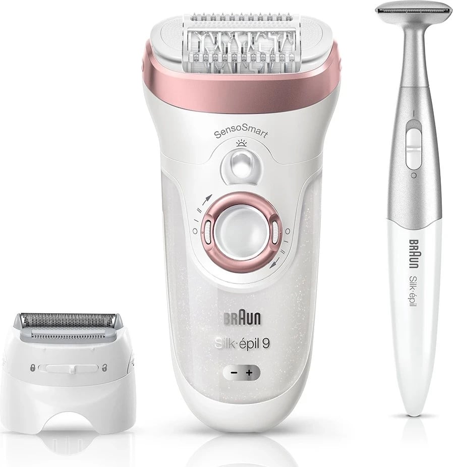 Epilator Braun Silk-épil 9-890 SensoSmart, për femra, bardhë-rozë