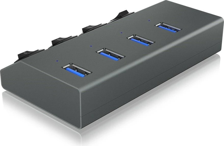 Hub USB 3.0 IcyBox IB-HUB1405C, 4 porta, Gri