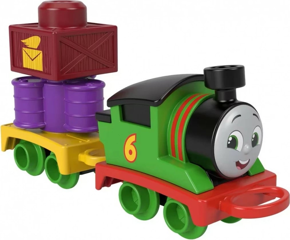 Lodër tren Fisher Price Thomas & Friends My First Locomotive, HXP51/HXP53, shumëngjyrëshe, set me vagon dhe ngarkesë
