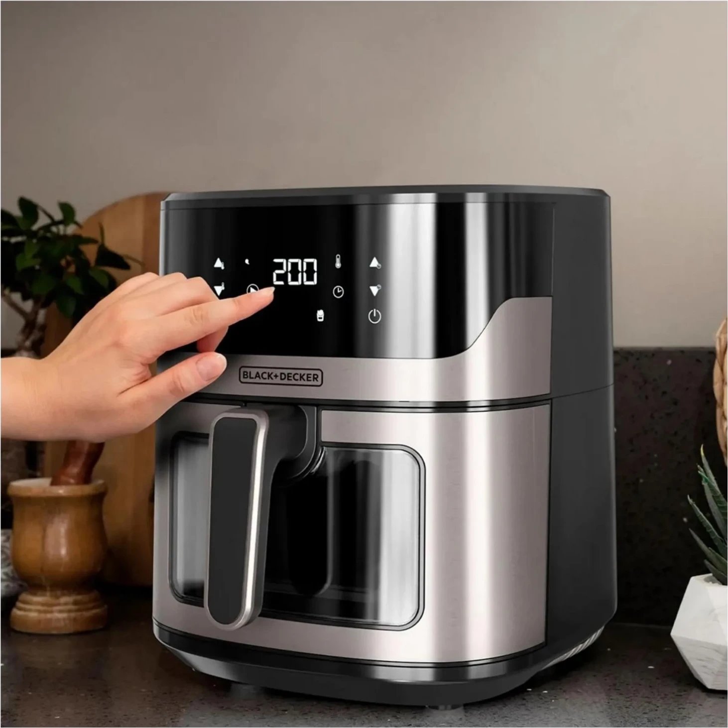 Fritezë ajri Black&Decker BXAF6500E, 6.5L, 1600W, e zezë-argjendtë