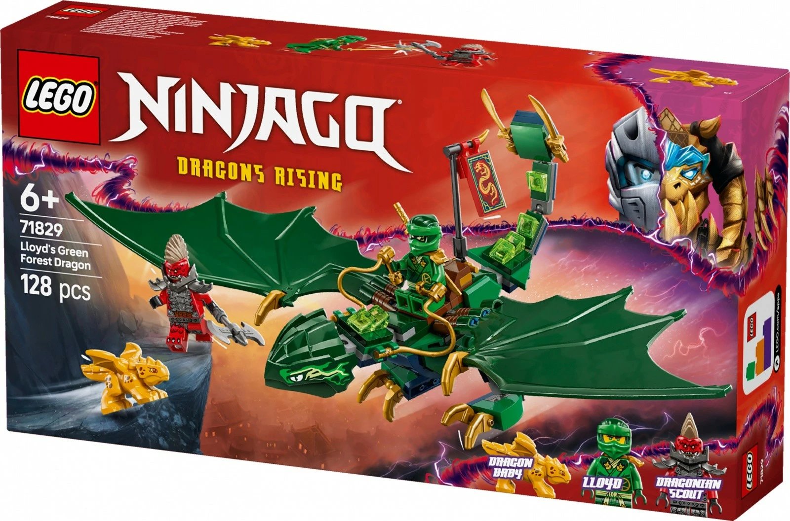 Set LEGO Ninjago 71829, Green Forest Dragon Lloyd, 128 pjesë