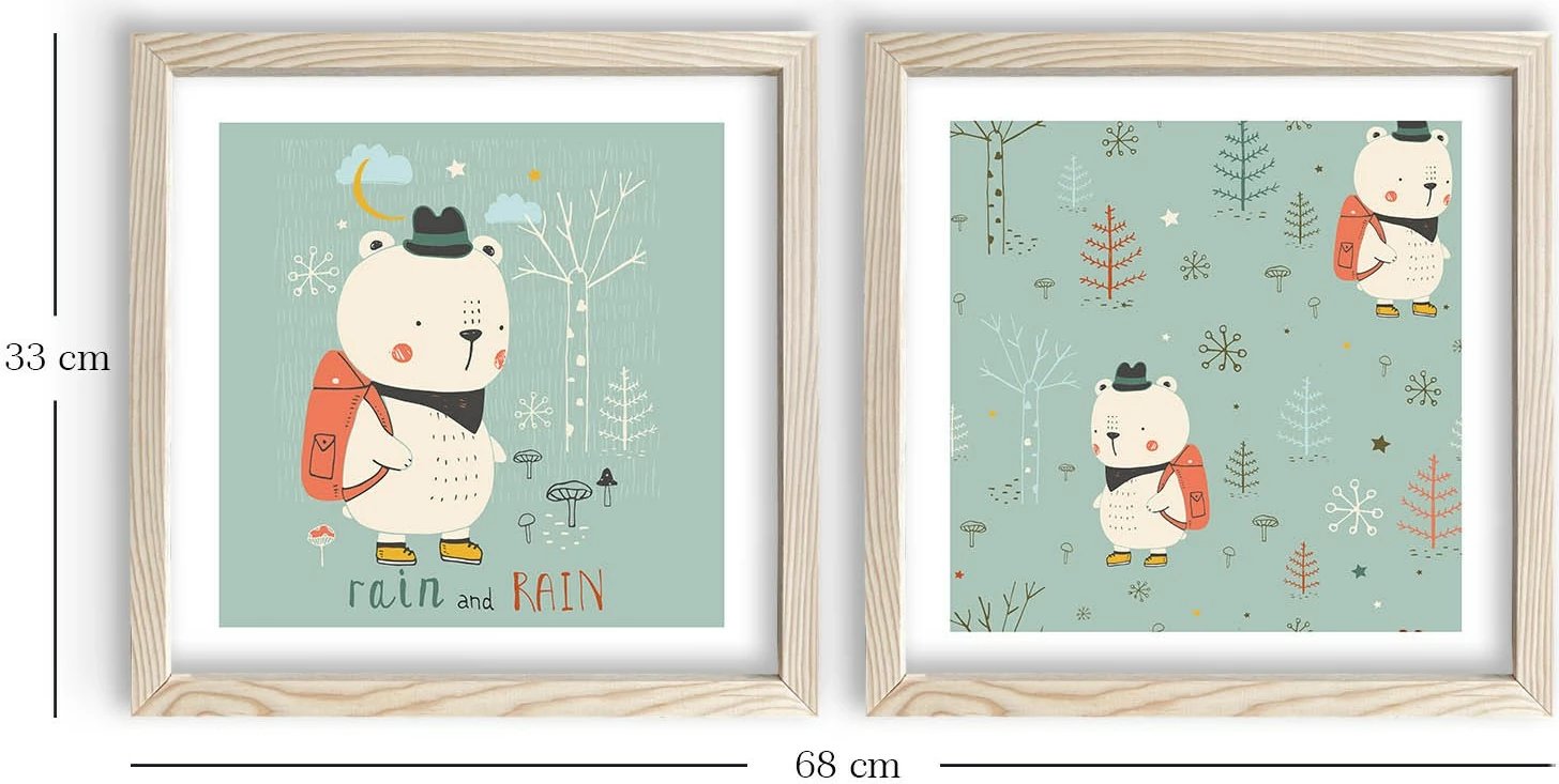 Pikturë dekorative me kornizë MDF (2 copë), Wallity, 2P3333KCT-003