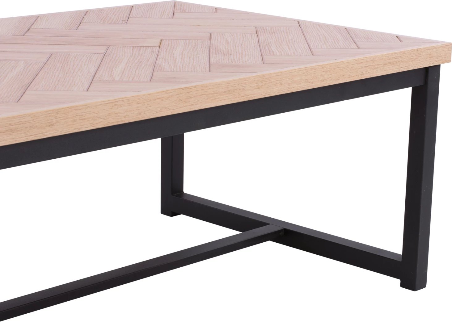 Tavolinë kafeje Chanelle, ngjyrë natyrale me këmbë të zeza, 110x59x38 cm, FH8648