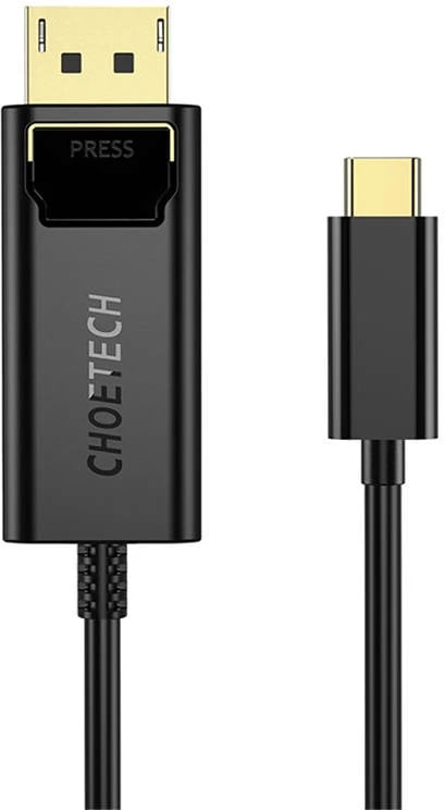 Kabllo video Choetech XCP-1801BK USB-C në DisplayPort, 1.8m, 4K, e zezë
