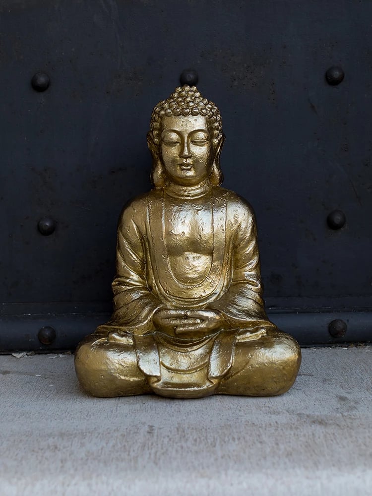 Dekor Buda, polirezine, ngjyrë ari, 25x17x35cm