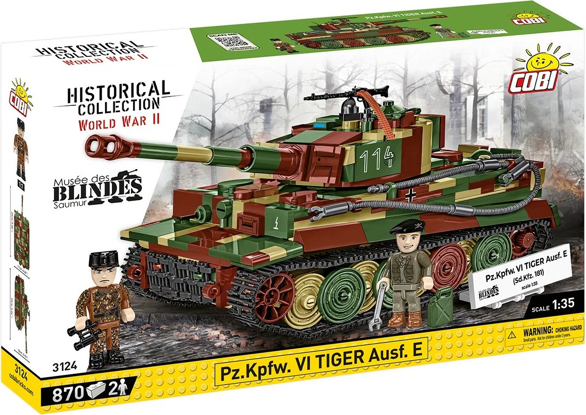 Set ndërtimi Cobi Pz.Kpfw. VI Tiger Ausf. E, 870 pjesë, me 2 figurina