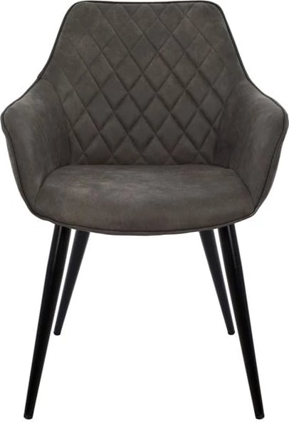 Karrige me krahë Mando, FH8006.10, stof Nubuck gri, 60x60x84 cm, set prej 2 copë