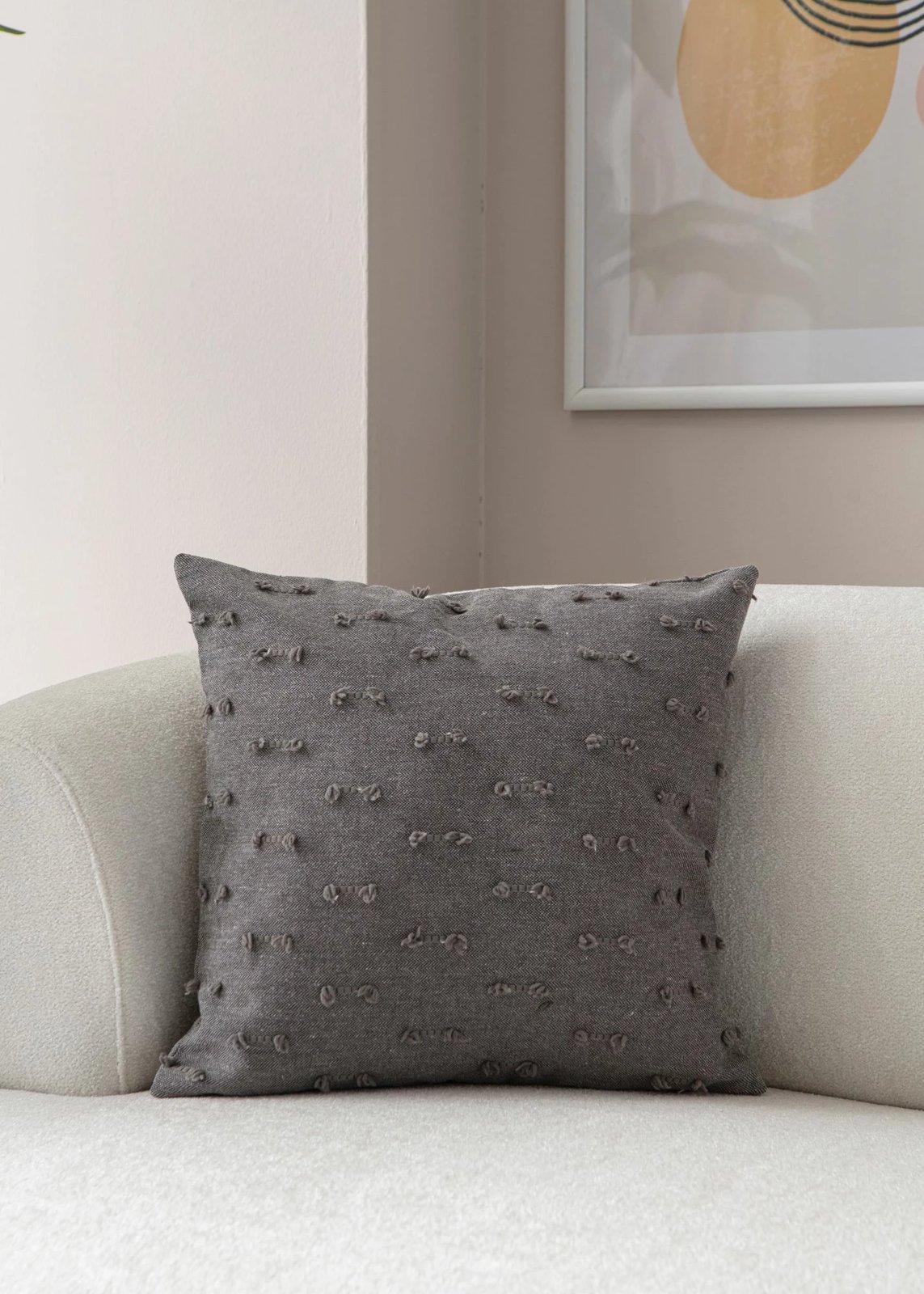 Jastëk dekorativ, ngjyrë gri, Evila Originals, Tuffet v5, 43x43cm