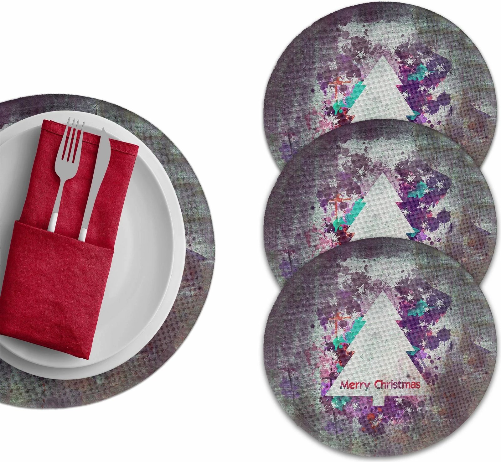 Set nënshtrues tavoline Hermia Concept, shumëngjyrësh, 2825Supla, 4 copë