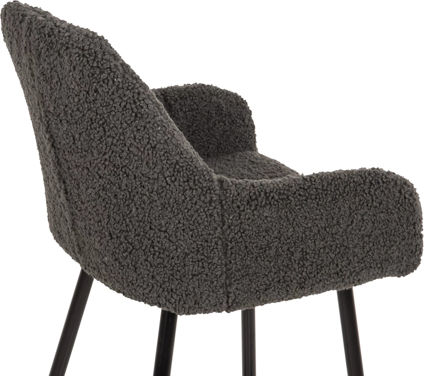 Karrige për bar mesatare STRIKE FH8592.01, ngjyrë gri, këmbë metalike të zeza, 50x50x94,5H cm., set prej 2 copë