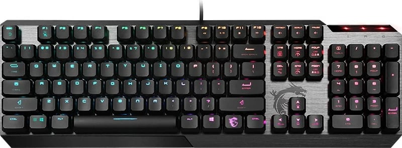 Tastierë gaming MSI VIGOR GK50 Low Profile, mekanike, RGB, USB, e zezë/metalike