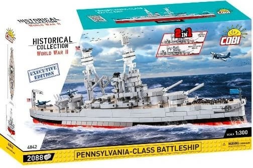 Set blloqesh Cobi Klocki Pennsylvania-Class Battleship Executive Edition, 2088 pjesë, 2-në-1