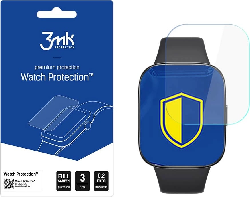 Film mbrojtës për ekran të orës, 3mk Protection Watch Protection ARC, për Xiaomi Redmi Watch 3 Active, Transparent