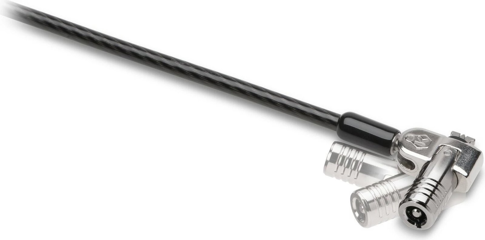 Kabllo sigurie Kensington NanoSaver Dual Head, me çelës, 1.8m, e zezë/çelik inox Kabllo sigurie Kensington NanoSaver Dual Head, me çelës, 1.8m, e zezë/çelik inox