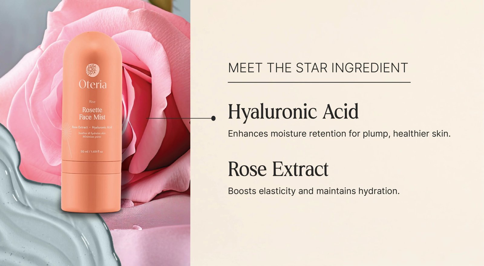 Sprej për fytyrë Oteria Rosette Face Mist, 50ml