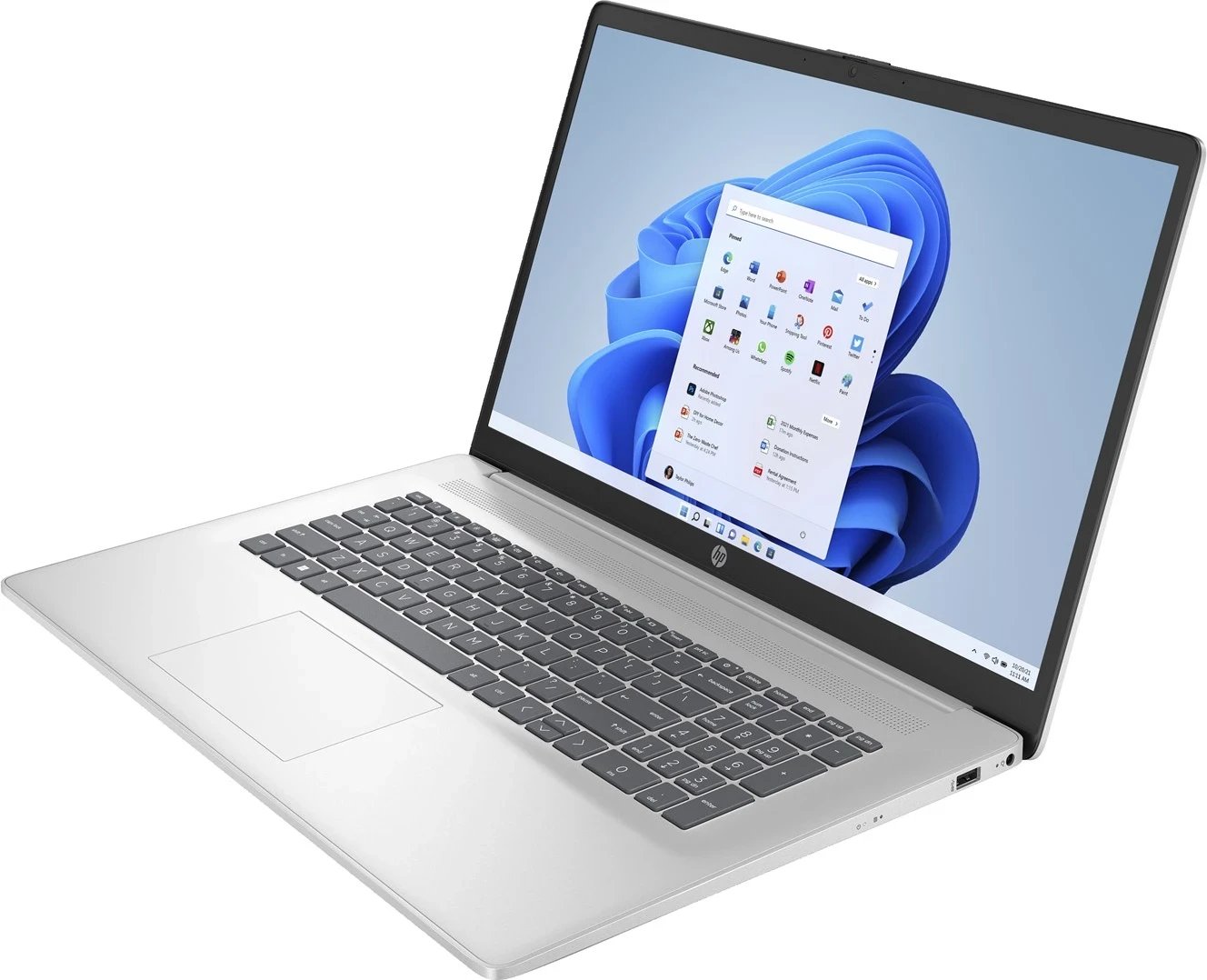 Laptopi HP 17-cn3119nw, 43.9 cm (17.3') Full HD, Intel® Core™ i5, 8 GB RAM, 512 GB SSD, Wi-Fi 6, Argjendtë