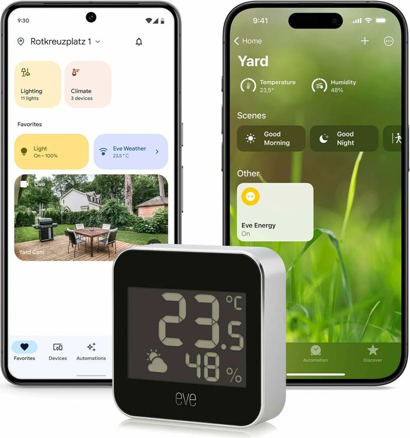 Stacion moti Eve Systems Eve Weather Station, pa emër, i mençur, ekran dixhital