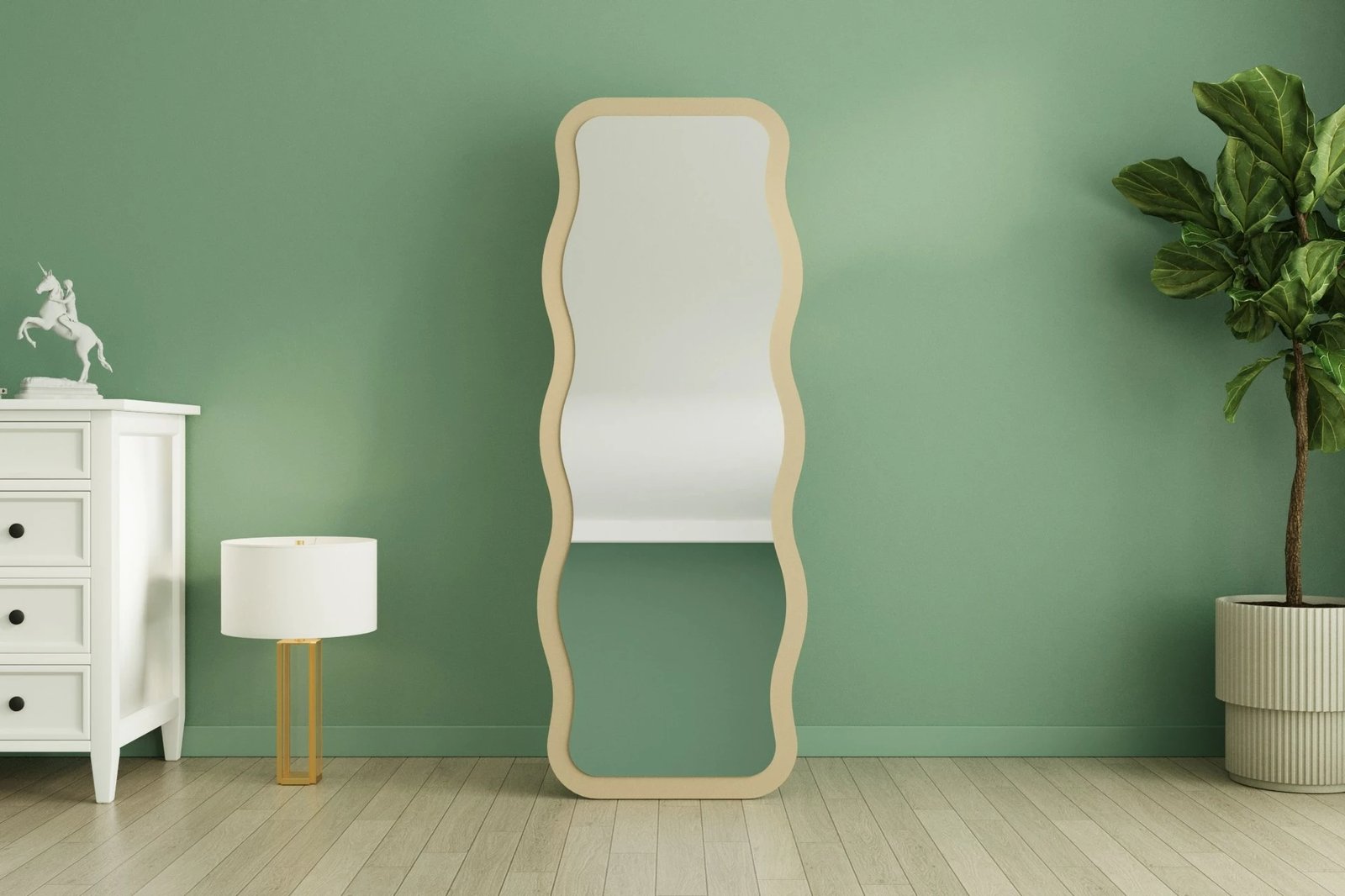 Pasqyrë dekorative Skye Decor, ngjyrë rëre, Aror