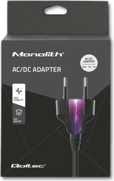 Furnizues energjie Qoltec 51107.72W, 12V, 6A, 5.5*2.5 mm, i zi