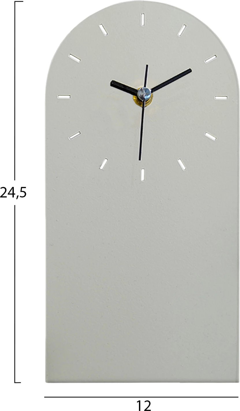 Orë tavoline FH4339.04 metalike, ngjyrë gri e çelët, 12x24.5H cm
