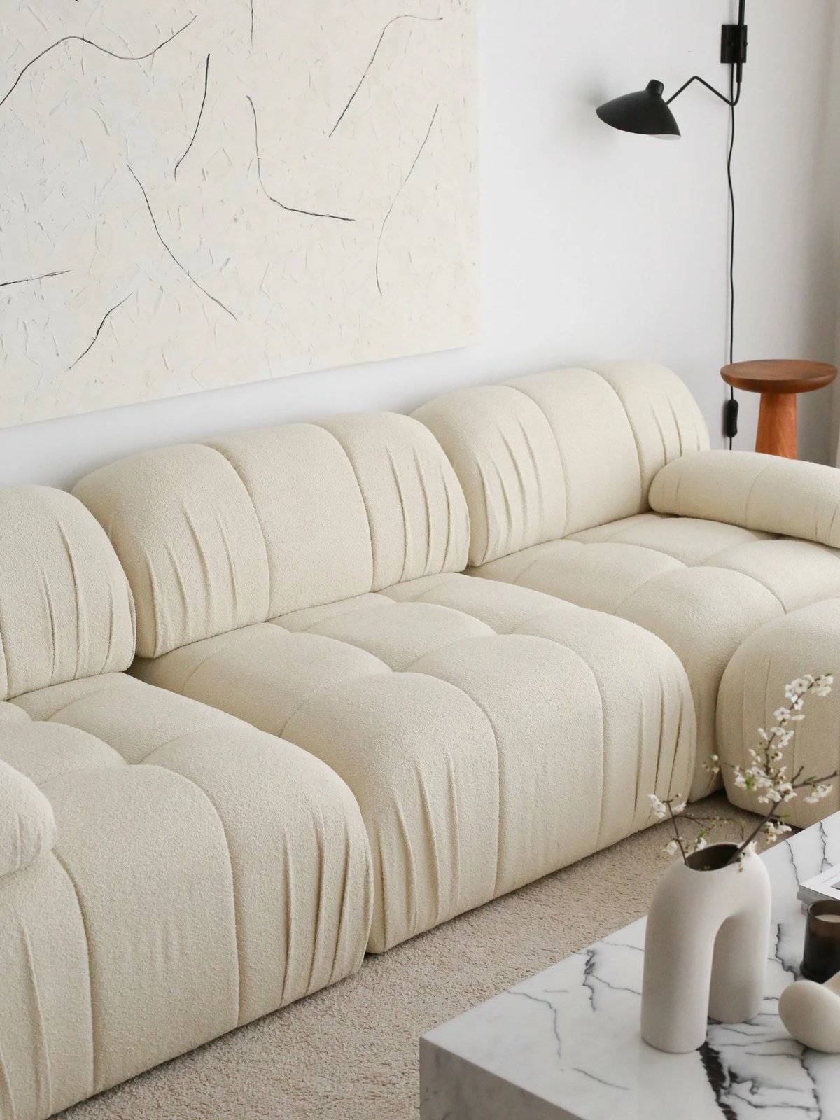 Divan treshe Atelier del Sofa, Soli 3 vende, i bardhë