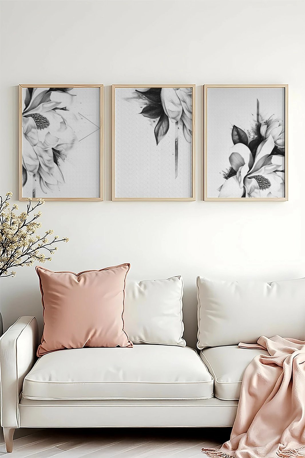 Set pikturash dekorative me kornizë, MDF, shumëngjyrëshe, Wallity, Huhu479, 20x30cm (3 copë)