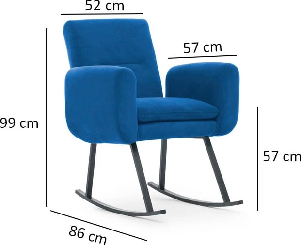 Karrige lëkundëse Atelier del Sofa, Kono, ngjyrë e kaltër