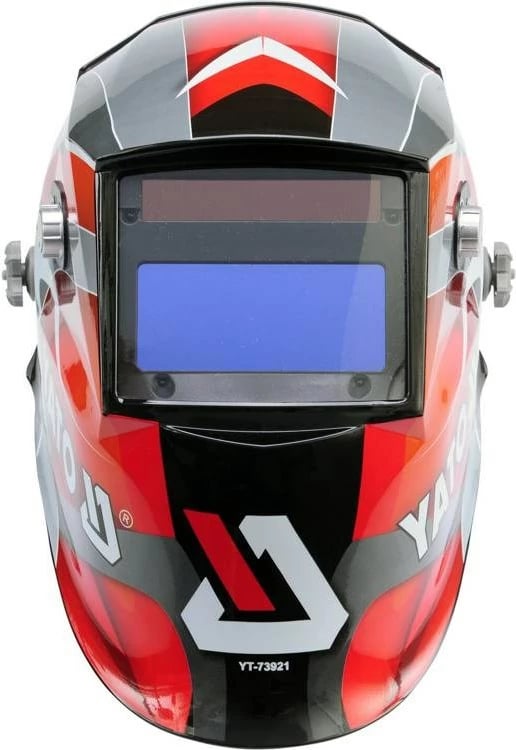 Maskë saldimi Yato YT-73921 me filtër auto-errësues, e zezë, e kuqe, argjendtë