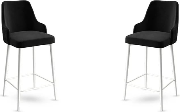 Set karrigesh për bar (2 copë), Hanah Home, Enox, e zezë, e bardhë