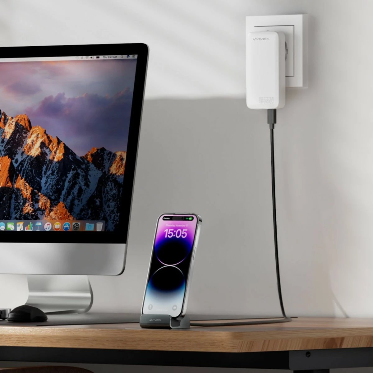 Dock karikimi 4smarts VoltDock USB-C 60W, gri