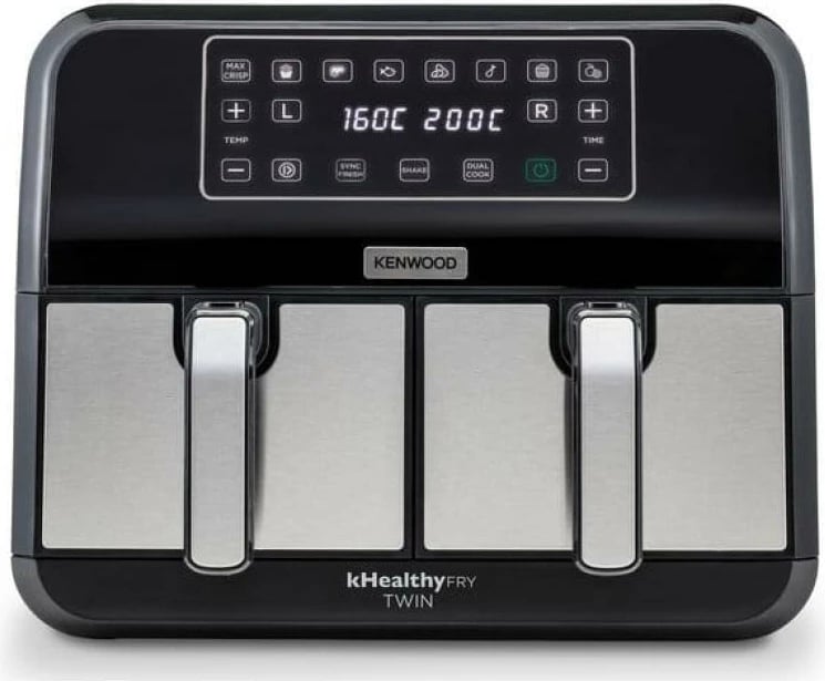 Fritëz me ajër Kenwood HFM20.000MB Twin 2x4L 8L total, dual-zone, e zezë/argjend