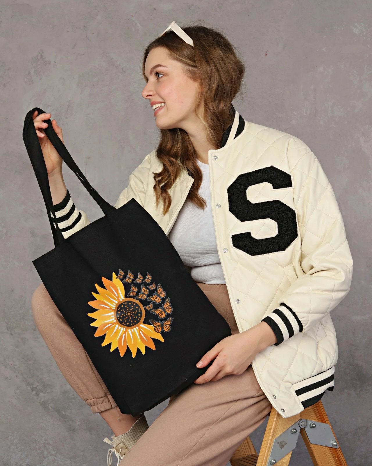 Çantë tote Zoozie Bags, 1554, e zezë, pambuk, 35x40x8cm