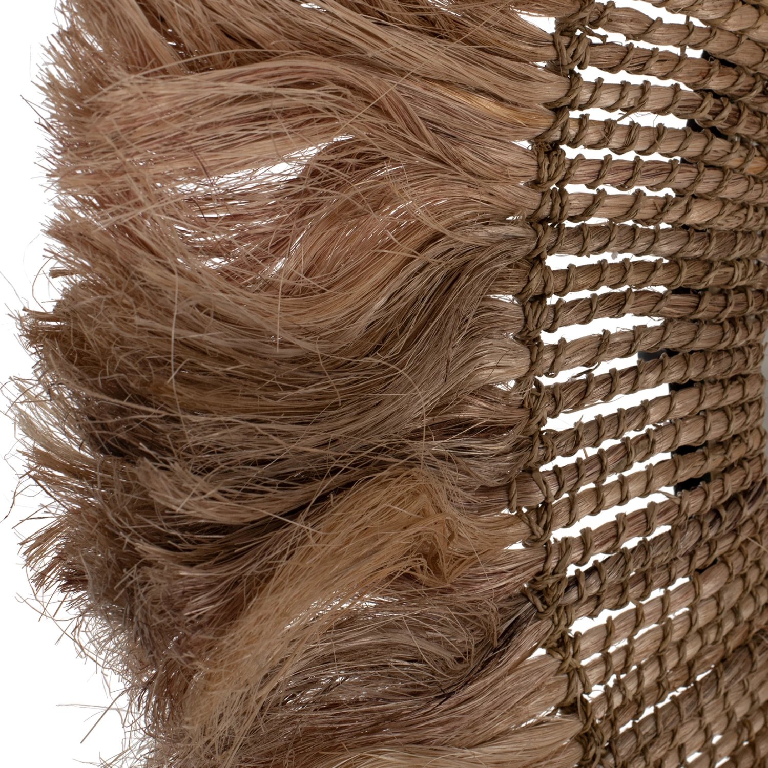 Pasqyrë e rrumbullakët me kornizë prej fibrash abaca, ngjyrë natyrale, 90x4x90 cm, FH7736