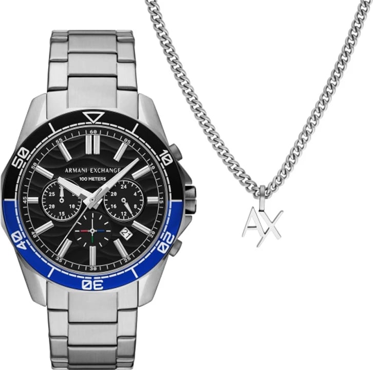 Orë dore për meshkuj Armani Exchange AX7166SET, metalike